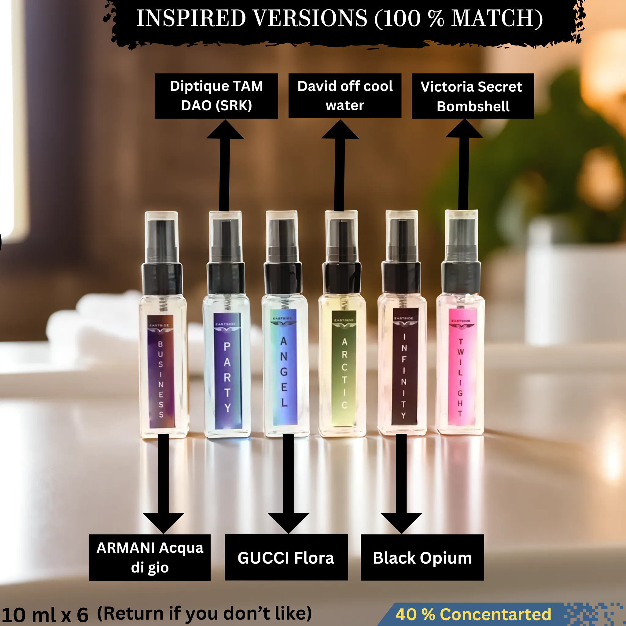 EASTSIDE PACK OF SIX SET 1 , 2 AND 3 (INSPIRED VERSION PERFUMES)